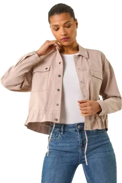 Roman Stone Utility Collared Stretch Pocket Jacket