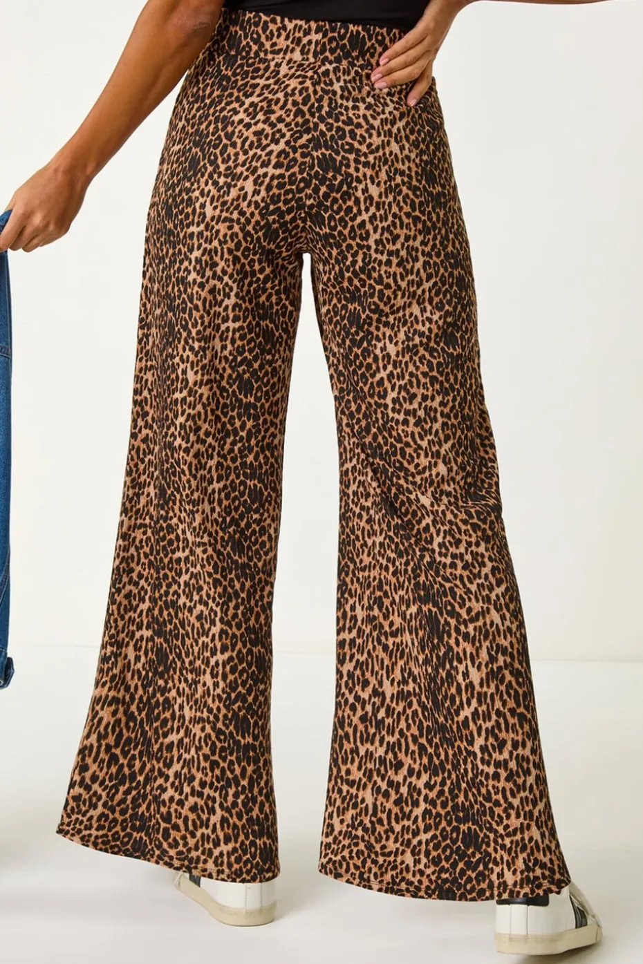 Roman Tan Animal Print Stretch Trousers