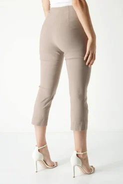 Roman Taupe Cropped Stretch Trouser Capri Summer Leggings 3/4 Pedal Pushers