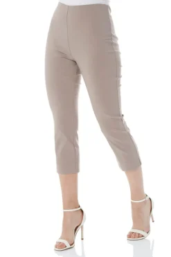 Roman Taupe Cropped Stretch Trouser Capri Summer Leggings 3/4 Pedal Pushers