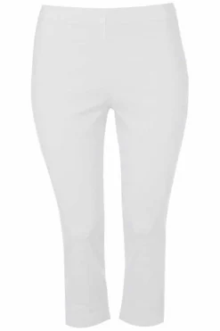 Roman White Curve Cropped Stretch Trouser