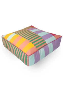 rucomfy Indoor/Outdoor Box Floor Cushion Block Print Beanbag