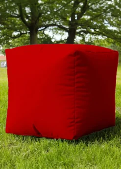 rucomfy Indoor/Outdoor Cube Red Beanbag