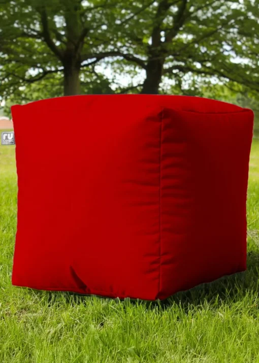 rucomfy Indoor/Outdoor Cube Red Beanbag