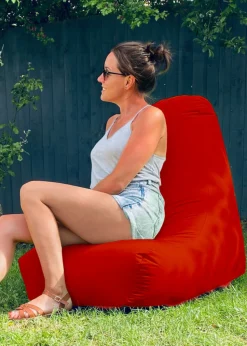 rucomfy Indoor/Outdoor Lounge Chair Red Beanbag