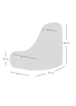 rucomfy Indoor/Outdoor Lounge Chair Platinum Grey Beanbag