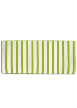 rucomfy Indoor/Outdoor Striped Double Bench Olive Green Seatpad
