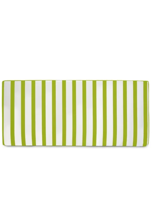 rucomfy Indoor/Outdoor Striped Double Bench Olive Green Seatpad