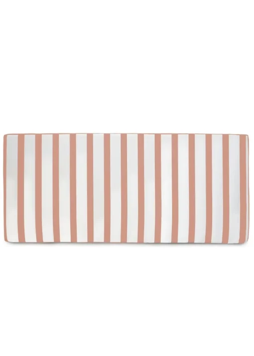 rucomfy Indoor/Outdoor Striped Double Bench Dusky Pink Seatpad