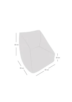 rucomfy Jumbo Cord Big Kids Snuggle Chair Ivory Beanbag