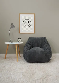 rucomfy Jumbo Cord Big Kids Snuggle Chair Slate Grey Beanbag