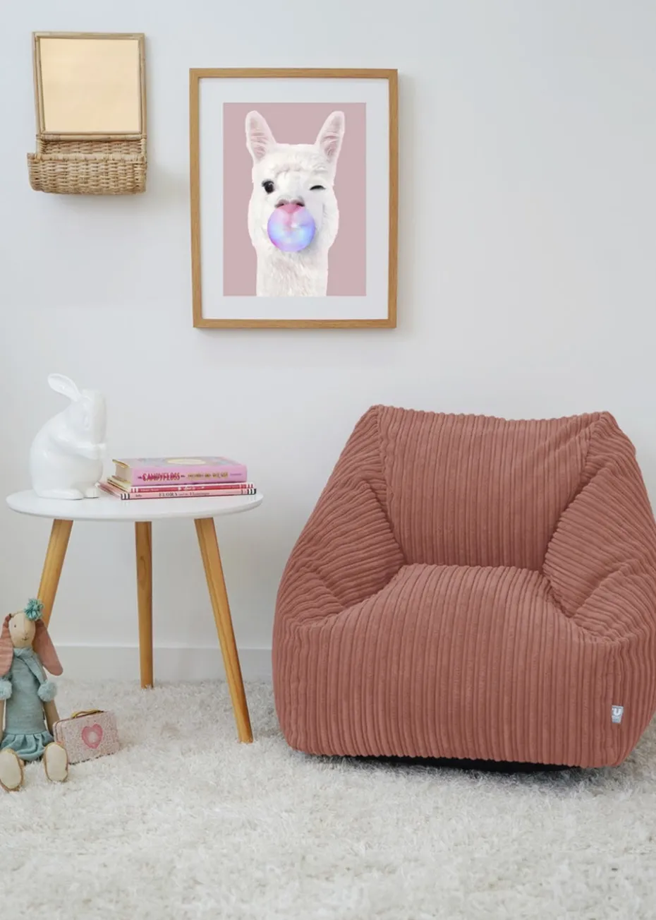 rucomfy Jumbo Cord Big Kids Snuggle Chair Blush Pink Beanbag