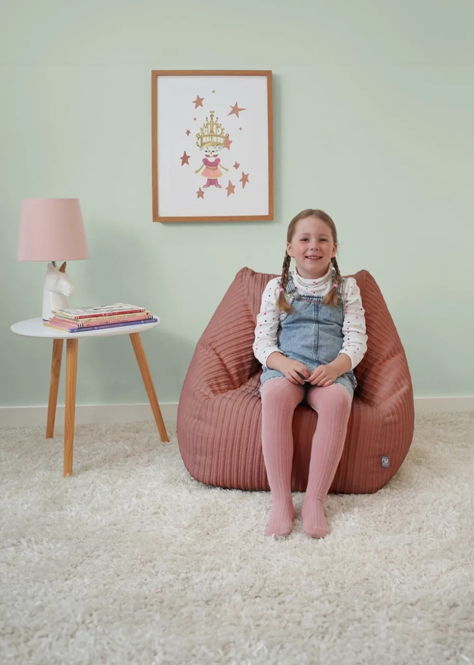 rucomfy Jumbo Cord Big Kids Snuggle Chair Blush Pink Beanbag