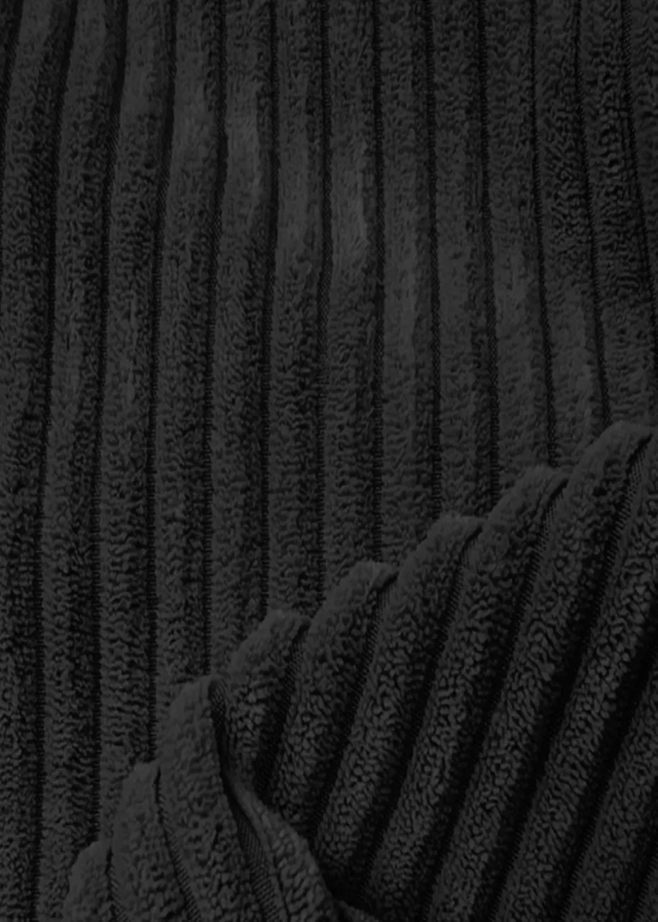 rucomfy Jumbo Cord Cube Black Beanbag