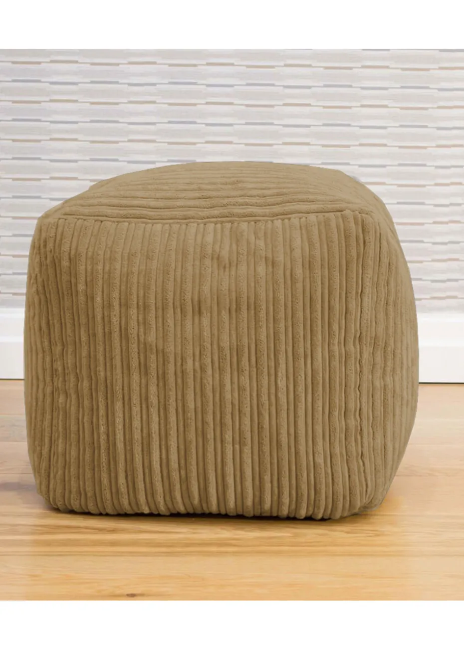 rucomfy Jumbo Cord Cube Caramel Beanbag