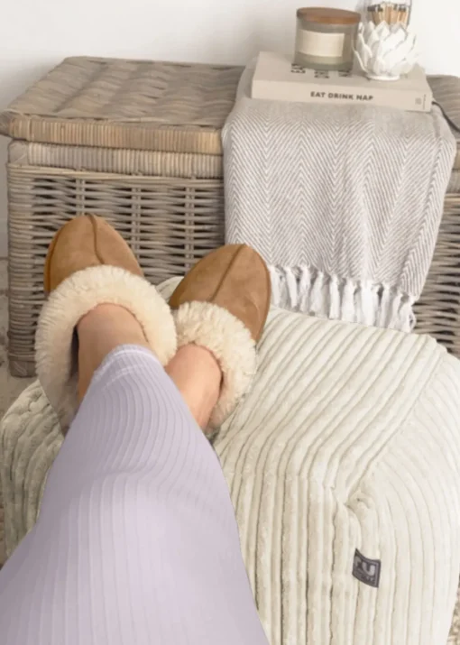 rucomfy Jumbo Cord Cube Ivory Beanbag