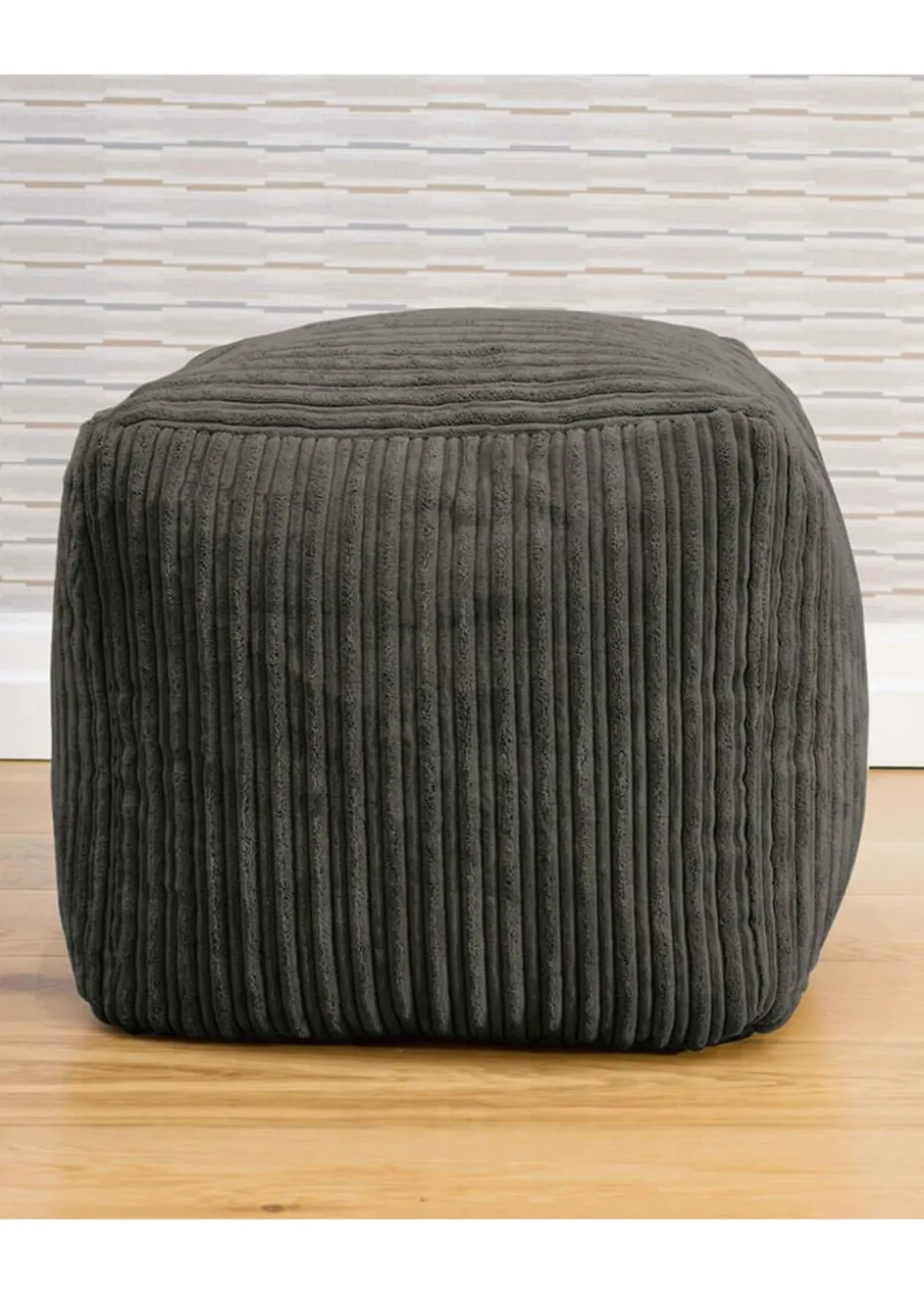 rucomfy Jumbo Cord Cube Slate Grey Beanbag