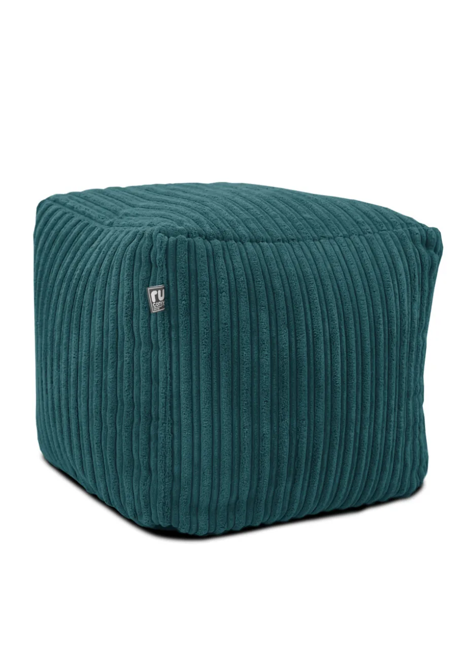 rucomfy Jumbo Cord Cube Teal Beanbag (38cm x 38cm x 38cm)