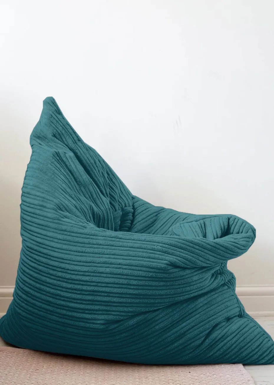 rucomfy Jumbo Cord Floor Cushion Teal Beanbag
