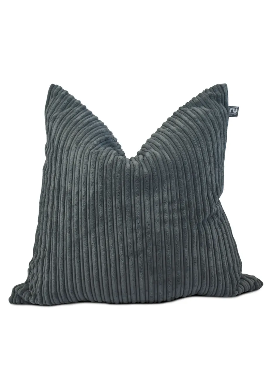 rucomfy Jumbo Cord Floor Cushion Slate Grey Beanbag