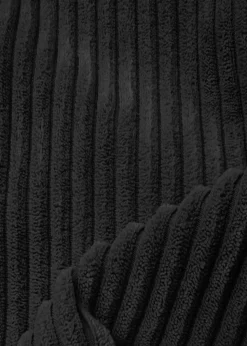 rucomfy Jumbo Cord Floor Cushion Black Beanbag