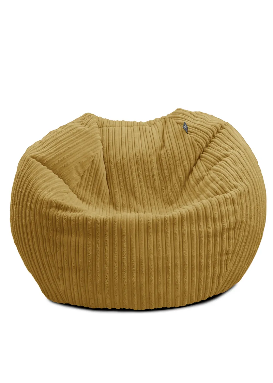 rucomfy Jumbo Cord Kids Slouchbag Mustard Beanbag
