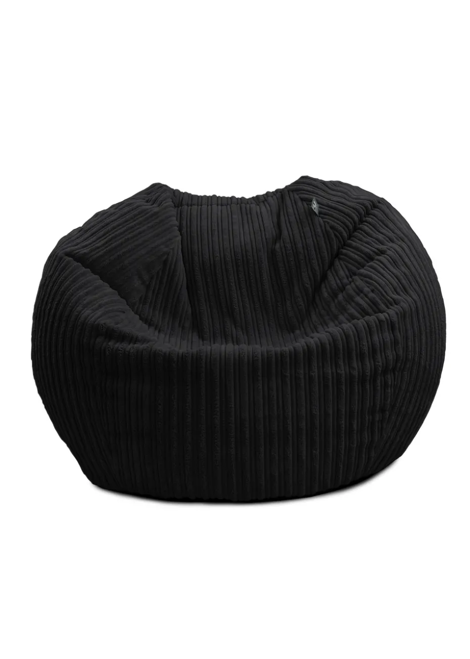 rucomfy Jumbo Cord Kids Slouchbag Black Beanbag