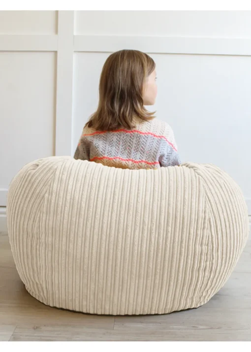rucomfy Jumbo Cord Kids Slouchbag Ivory Beanbag