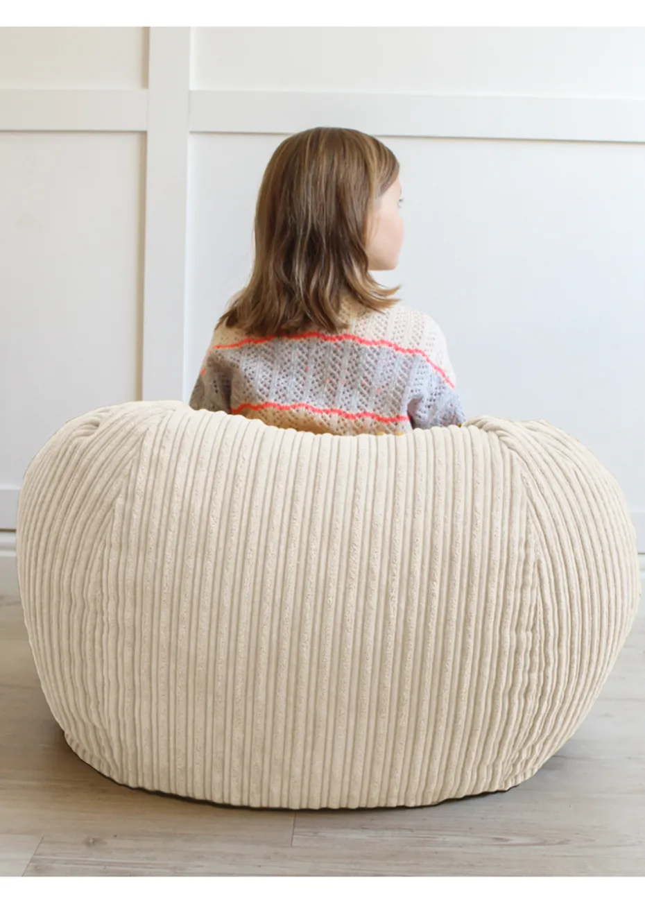 rucomfy Jumbo Cord Kids Slouchbag Ivory Beanbag