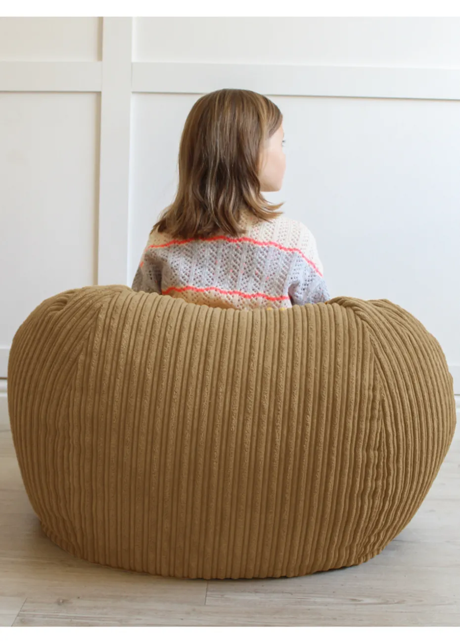 rucomfy Jumbo Cord Kids Slouchbag Caramel Beanbag