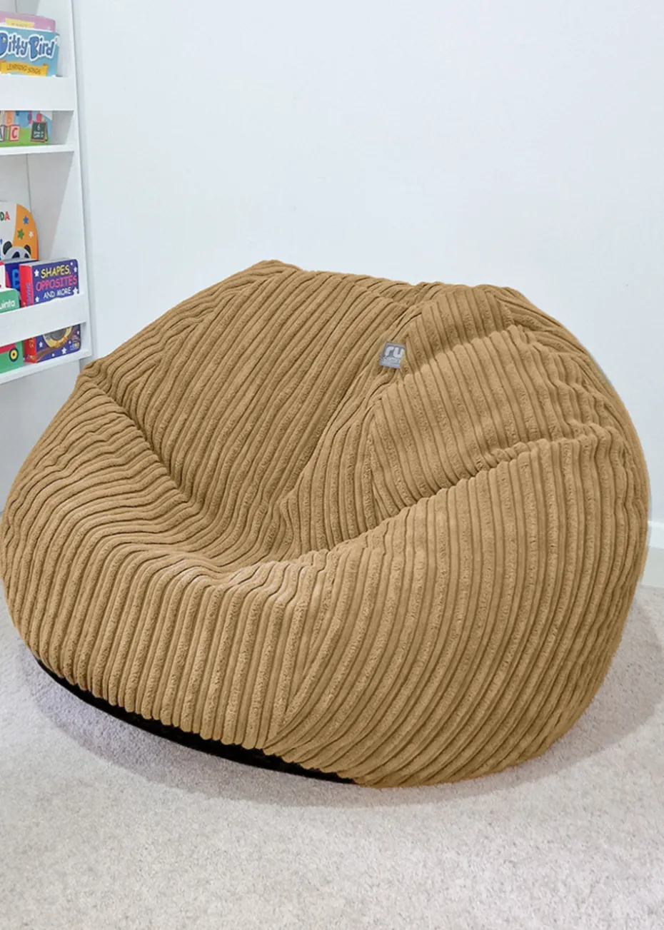 rucomfy Jumbo Cord Kids Slouchbag Caramel Beanbag