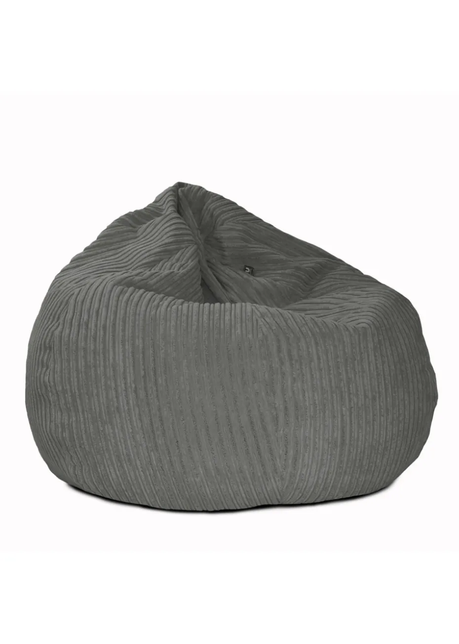 rucomfy Jumbo Cord Slouchbag Slate Grey Beanbag