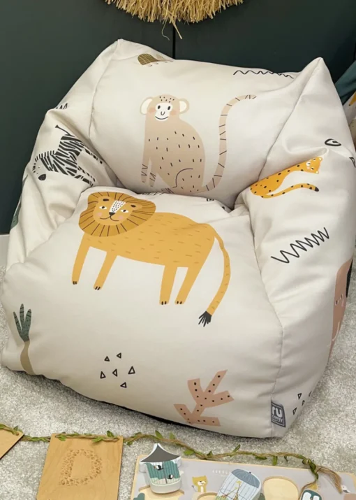 rucomfy Printed Kids Snuggle Chair Safari Friends Beanbag