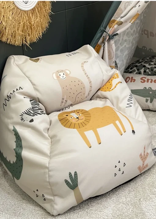 rucomfy Printed Kids Snuggle Chair Safari Friends Beanbag