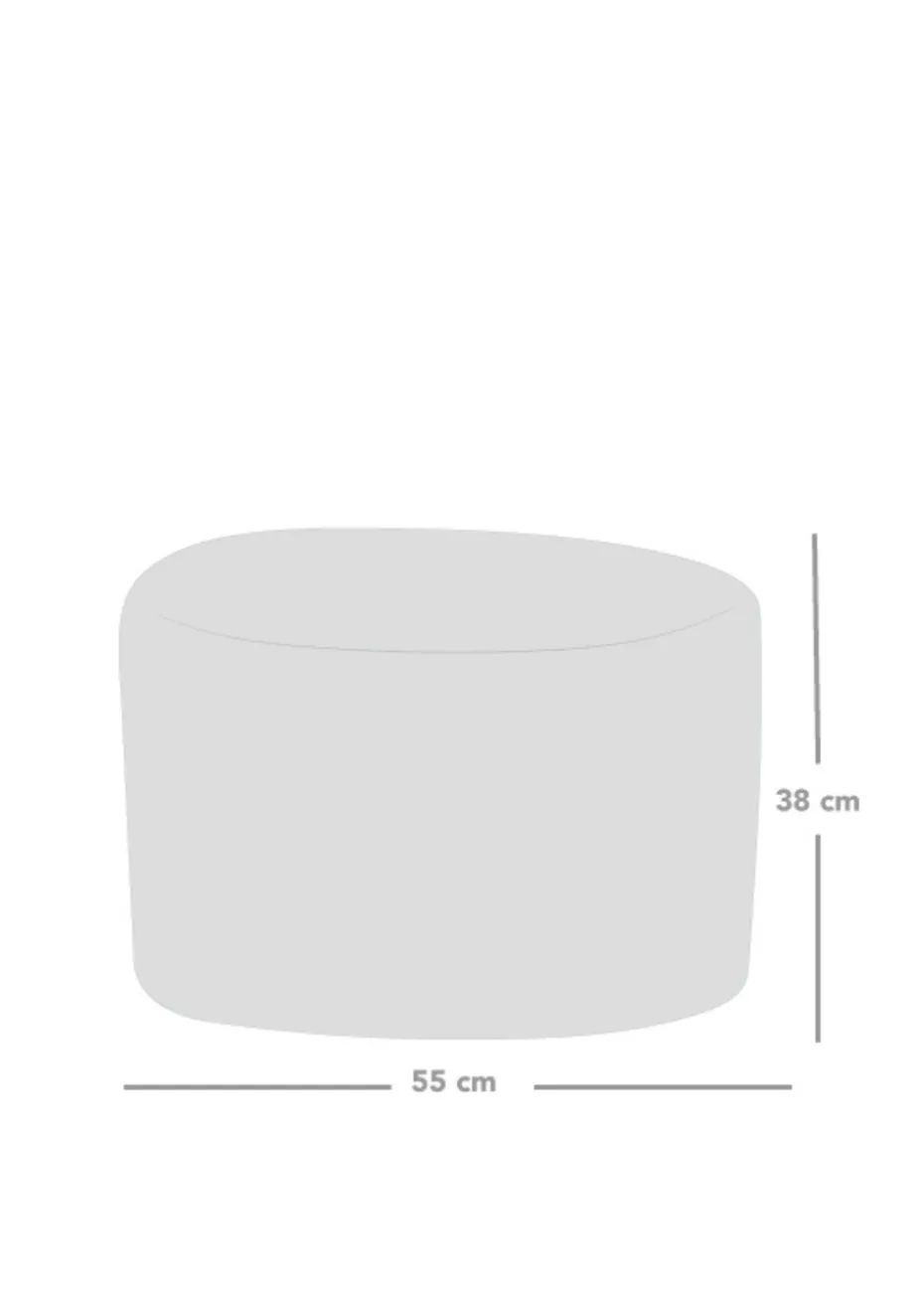 rucomfy Printed Striped Dusky Pink Frilled Pouffe