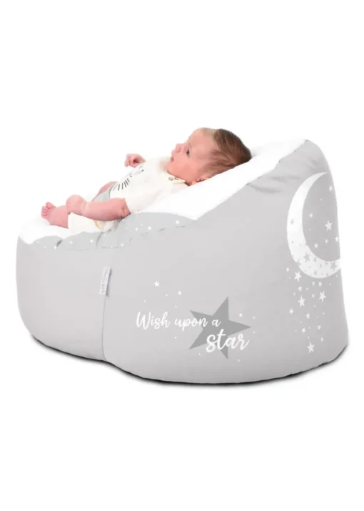 rucomfy Printed Wish Upon A Star Grey Baby Beanbag