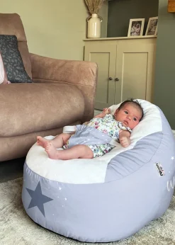rucomfy Printed Wish Upon A Star Blue Baby Beanbag
