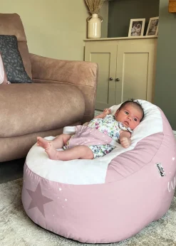 rucomfy Printed Wish Upon A Star Pink Baby Beanbag