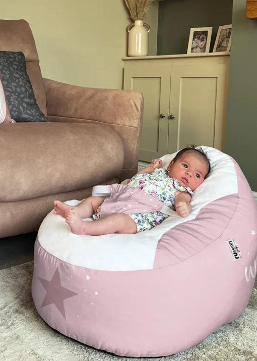 rucomfy Printed Wish Upon A Star Pink Baby Beanbag