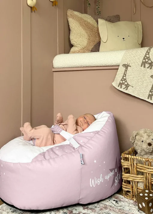rucomfy Printed Wish Upon A Star Pink Baby Beanbag