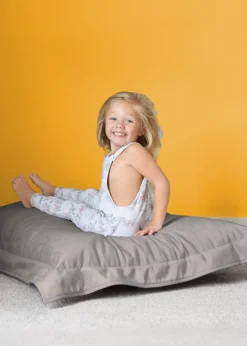 rucomfy Velvet Junior Squarbie Pebble Grey Beanbag