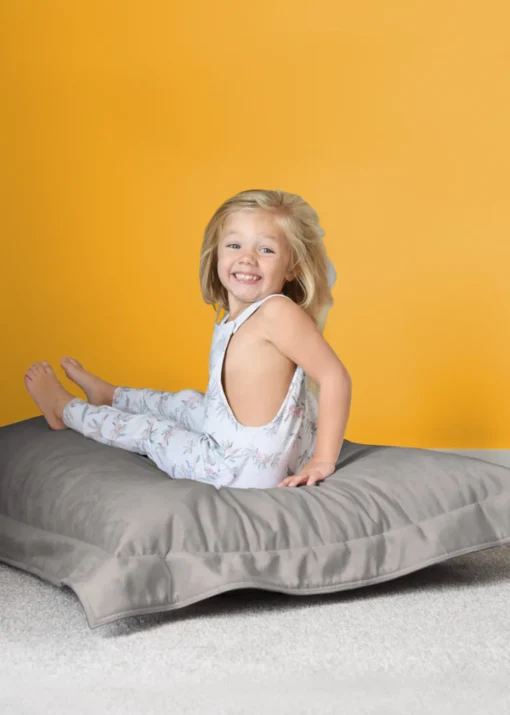 rucomfy Velvet Junior Squarbie Pebble Grey Beanbag