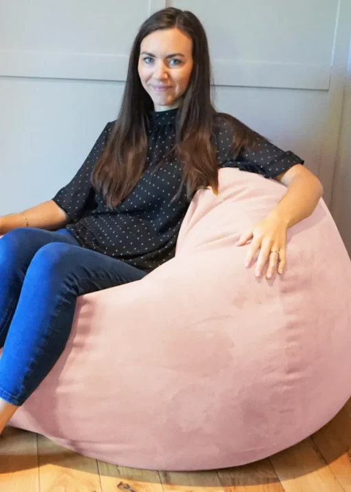 rucomfy Velvet Slouchbag Pink Beanbag
