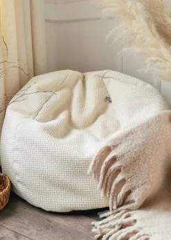 rucomfy Waffle Kids Slouchbag Cream Beanbag