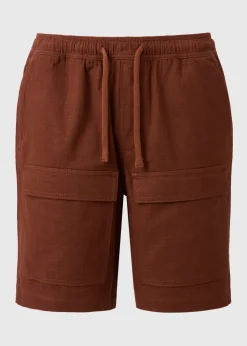 Rust Textured Cargo Shorts