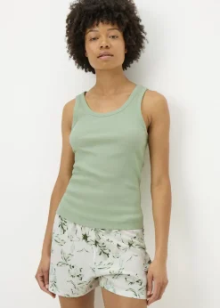 Sage Green Floral Shorts & Vest Pyjama Set