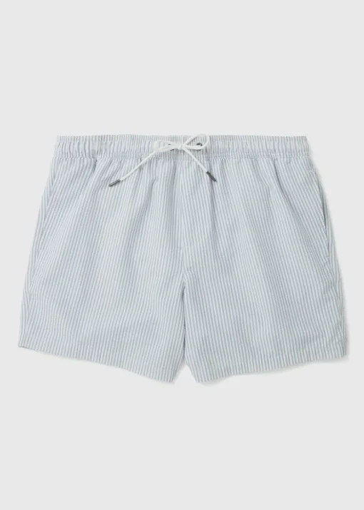 Sage Stripe Seersucker Swim Shorts