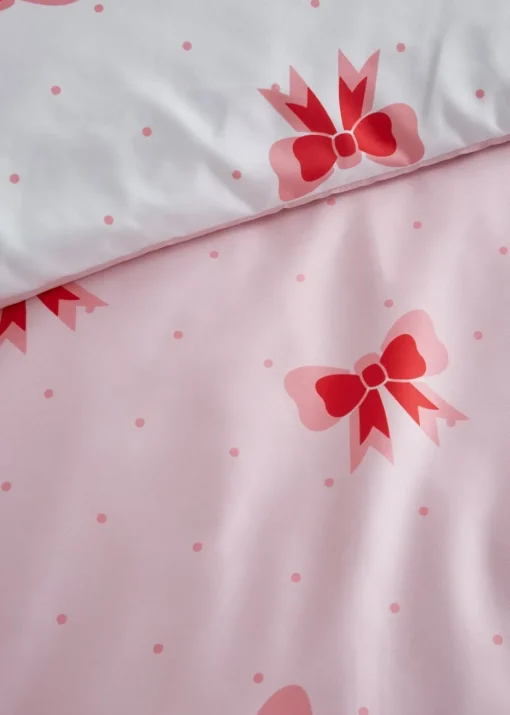 Sassy B Dotty Bows Soft Microfibre Reversible Duvet Cover Set