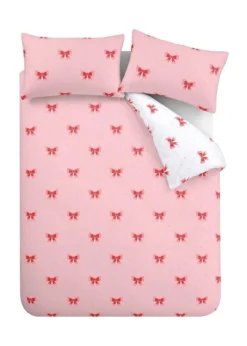 Sassy B Dotty Bows Soft Microfibre Reversible Duvet Cover Set