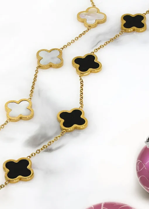 Say It With Gold & Black Luck Chain Bracelet